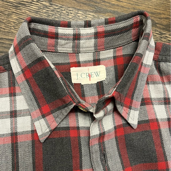 Men’s J. Crew Grey and Red Plaid Button Down Shirt - Picture 3 of 12